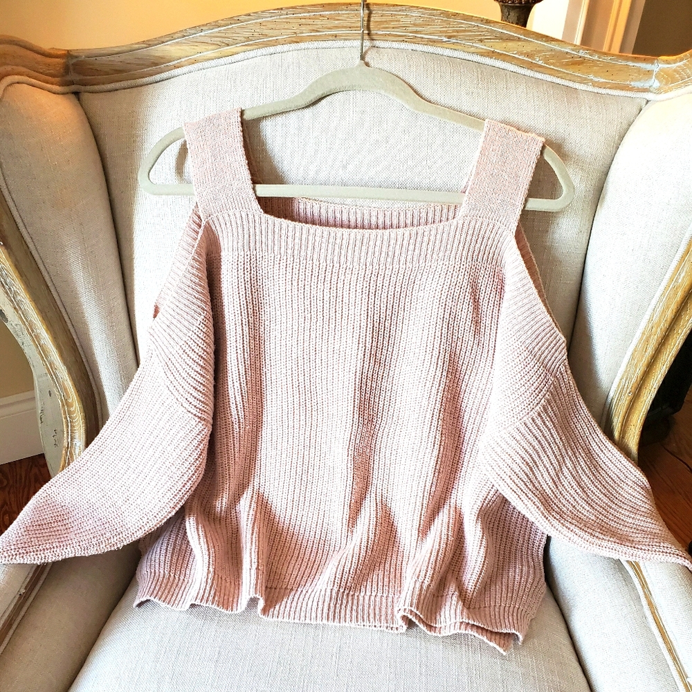 Blush sweater with cut out